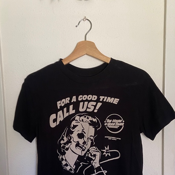 Women’s Fasthouse Black Retro Graphic Tee with Call Us Print - Picture 3 of 10